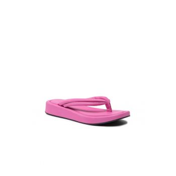 Slapi dama -  Piele - Fuchsia - ieftini la reducere