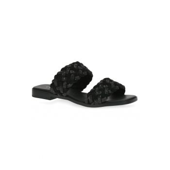 Papuci flip-flop dama -  301925163 - Piele naturala - Negru