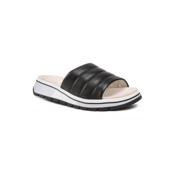 Papuci flip-flop dama -  301925316 - Piele naturala - Negru