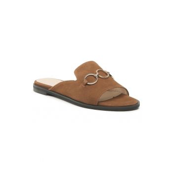 Papuci flip-flop dama -  302173716 - Piele naturala - Maro