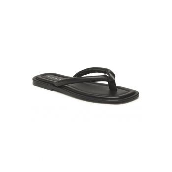 Papuci flip-flop dama -  302899227 - Piele ecologica - Negru