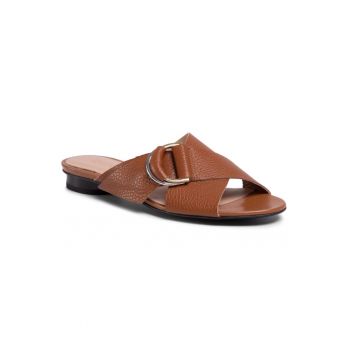 Papuci flip-flop dama -  Piele naturala - maro