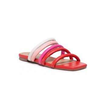 Papuci flip-flop dama -  Piele naturala - Multicolor
