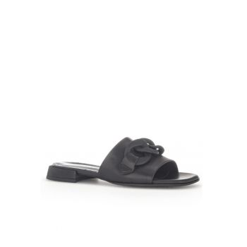 Papuci flip-flop dama - Piele naturala - Negru Papuci flip-flop dama - Piele naturala - Negru