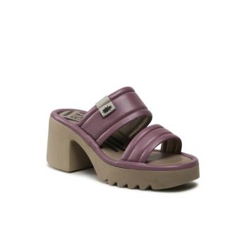 Papuci flip-flop dama -  Piele naturala - Violet