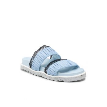 Papuci flip-flop dama -  Textil - Albastru