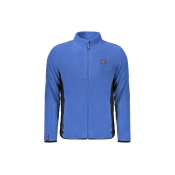 Bluza barbati fara gluga - cu fermoar si logo -  Albastru