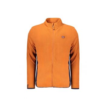 Bluza barbati fara gluga - cu fermoar si logo -  Maro