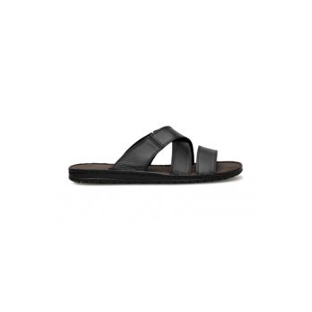 Slapi barbati -  590559 - Piele naturala - Negru -