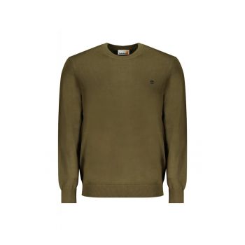 Pulover barbati - cu mini logo brodat - Regular fit -  Verde inchis