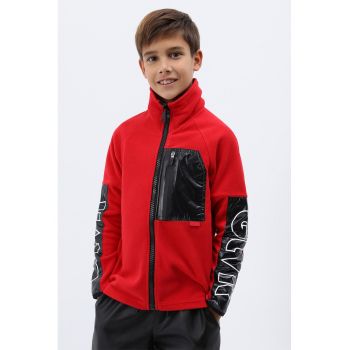 Bluza de trening cu fermoar si imprimeu text