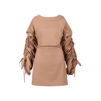 Rochie mini cu maneci cu volane Mocha