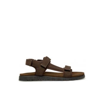 Sandale barbati -  Piele naturala - Maro