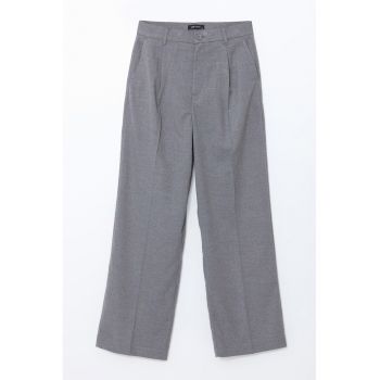 Pantaloni drepti cu talie inalta