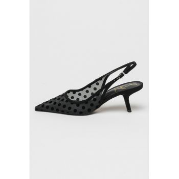 Pantofi slingback cu varf ascutit si toc Bianka
