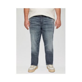 Blugi barbati big size Casby - cu aspect decolorat - talie medie si croiala Regular fit -  Big Sizes - Albastru - L32