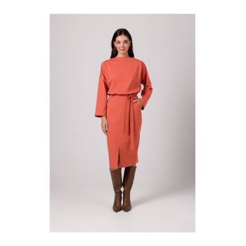 Rochie tip creion midi cu brau -
