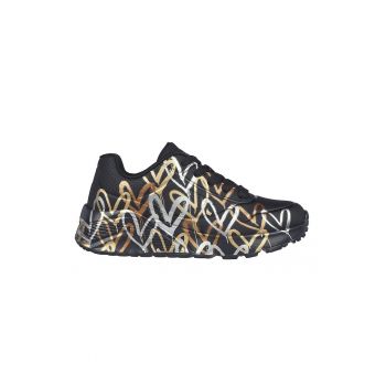 Pantofi Sport  Uno Lite Metallic Love JR 314067L-BKGD - Fete - Negru