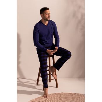 Pijama din bumbac cu buzunare laterale Victor