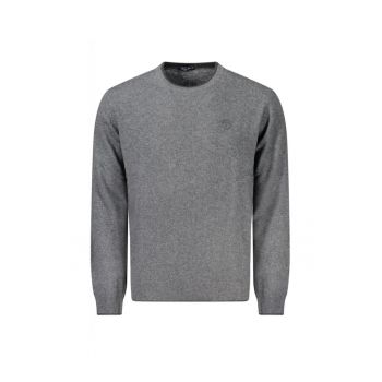 Pulover barbati - cu mini logo brodat - Regular fit -  Gri inchis