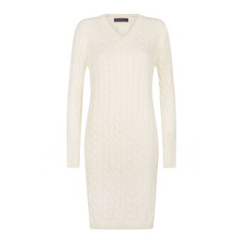 Rochie midi din amestec de lana