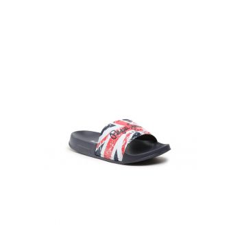 Papuci flip-flop baieti -  Piele ecologica - Multicolor