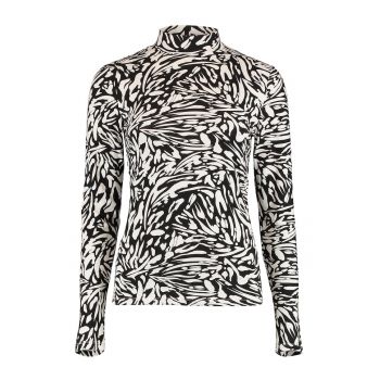 Bluza cu imprimeu si guler scurt