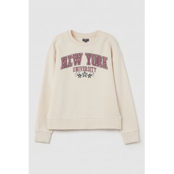 Bluza de trening din bumbac cu imprimeu text