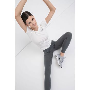 Colanti cu talie medie si banda in talie cu logo pentru antrenament