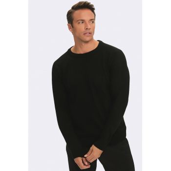 Pulover din amestec de lana cu maneci raglan