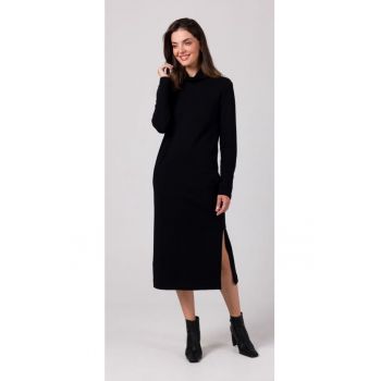 Rochie cu guler inalt -  Negru