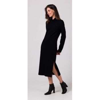 Rochie cu guler inalt -  Negru -
