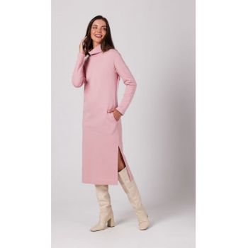 Rochie cu guler inalt -  Roz