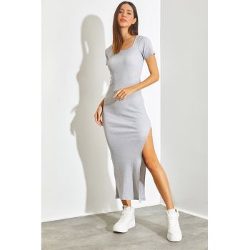 Rochie midi cu slit adanc lateral