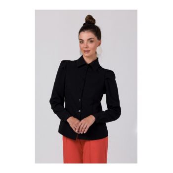 Camasa de dama cu maneci lungi - Annamue - neagra ieftina Camasa de dama cu maneci lungi - Annamue - neagra ieftina