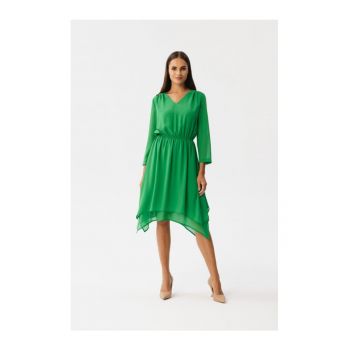 Rochie dama asimetrica -  Spumados - verde deschis - XXL