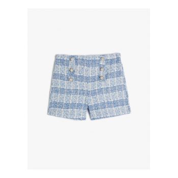 Pantaloni scurti din tuid cu nasturi decorativi