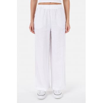 Pantaloni ampli cu talie elastica