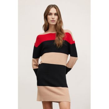 Rochie-pulover cu dungi ieftina