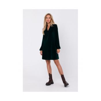 Rochie din velur cu decolteu in V -