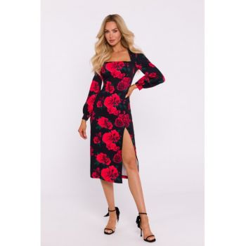 Rochie eleganta midi cu imprimeu -