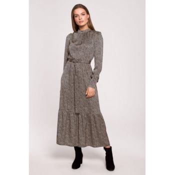 Rochie maxi cu volane -  Gri