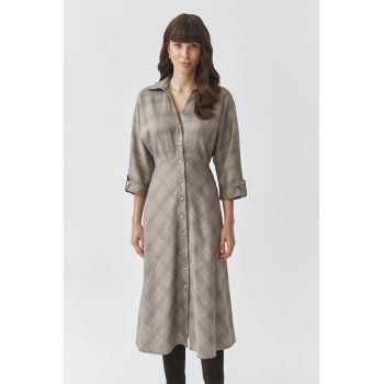 Rochie-camasa cu model in carouri ieftina