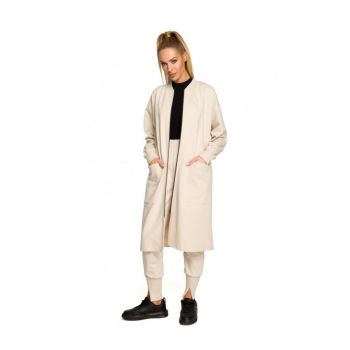 Blazer de dama  Cu fermoar - Bumbac - Elastan - Bej