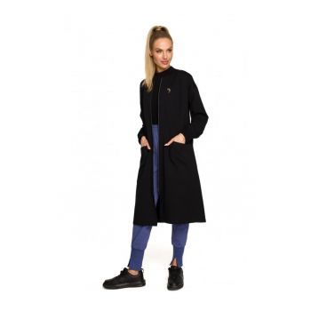 Blazer de dama  Cu fermoar - Bumbac - Elastan - Negru