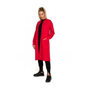 Blazer de dama  Cu fermoar - Bumbac - Elastan - Rosu