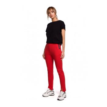 Pantaloni dama -  Bumbac/Elastan - Rosu