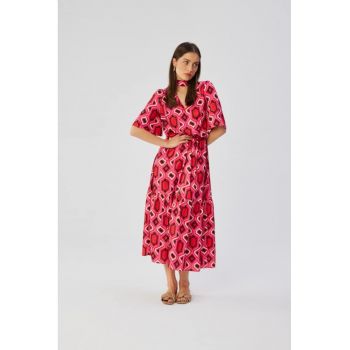 Rochie maxi cu volane -