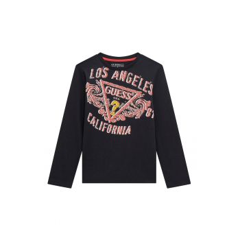 Bluza din bumbac cu imprimeu text