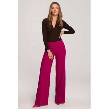 Pantaloni eleganti - evazata -  Rosu